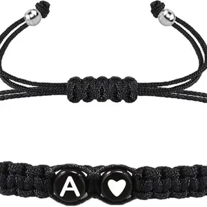 Letter Charm Beaded Matching Bracelet for Couple, Fashion Alphabet Charm Beaded Bracelet As Birthday Gift, Casual New Trendy Promise Bracelets Jewelry for Women & Men