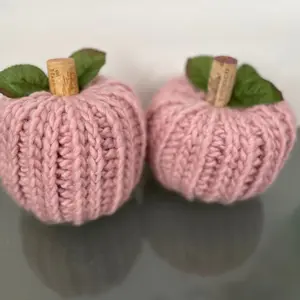 2 Cute hand crocheted chunky textured stuffed pumpkins