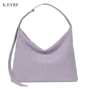 K.EYRE Woven Bag for Women , Vegan Leather Tote Bag Large Hobo Purses for Women Handmade Shoulder Bag with Adjustable Strap