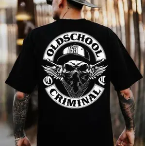 OLD SCHOOL CRIMINAL Hip-hop Skull  Tshirt, Hoodie, Sweatshirt, Aesthetic Tatoo Outfits, Streetwear Style, Retro Vintage Y2k Men Graphic Tees, tattoo,  Hoodie, Sweatshirt, Spooky Season