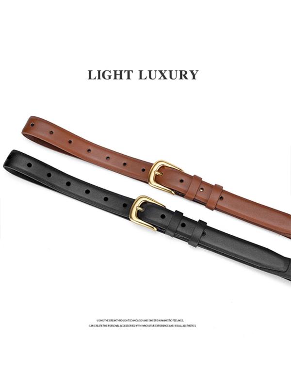 Women's Metal Buckle Waist Belt, Fashionable Durable Design, Perfect Casual Accessory for Daily Use, All Seasons Wear, Durable Belts