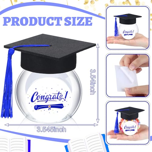 12/24 Pcs Class of 2026 Graduation Cap Candy Jars Set for Student- Multiple Colors, 8oz Graduation Party Decorations Gifts for School Party Guests 12/24 Pcs Class of 2026 Graduation Cap Candy Jars Set for Student- Multiple Colors, 8oz Graduation Party Decorations Gifts for School Party Guests