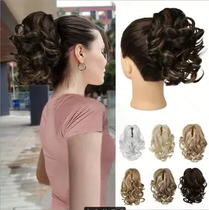 Zestwig 10 Inch Wavy Ponytail Extension Light Brown with Beige Highlights Claw Clip Synthetic Hair for Women Quick & Easy Hairstyle Change Medium Hair Volume Perfect for Various Occasions