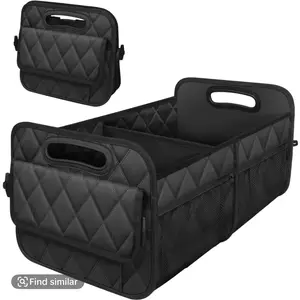 Car Trunk Organizer for SUV, Car Organizers and Storage with 6 Pocket, Car Accessories for Women/Men 50LWaterproof Polyester Trunk Organizer, Black