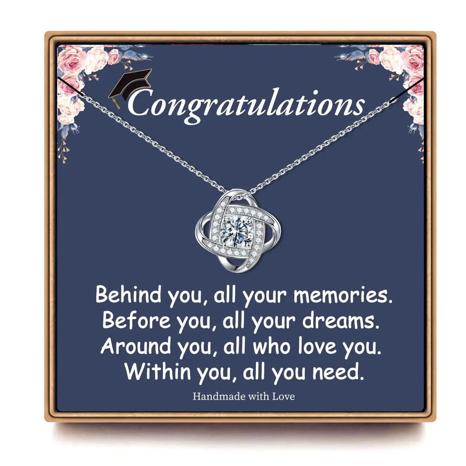 2024 Graduation Gifts Necklace for Her, Class of 2024 Graduation Heart Necklace Senior College High School Graduation Jewelry Gifts for Women Teen Girls