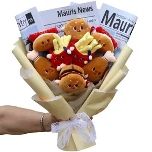 Fast Food Plushies Bouquet Gift - Chicken Fries Decor, Perfect Decoration for Home, Romantic Gift for Festivals