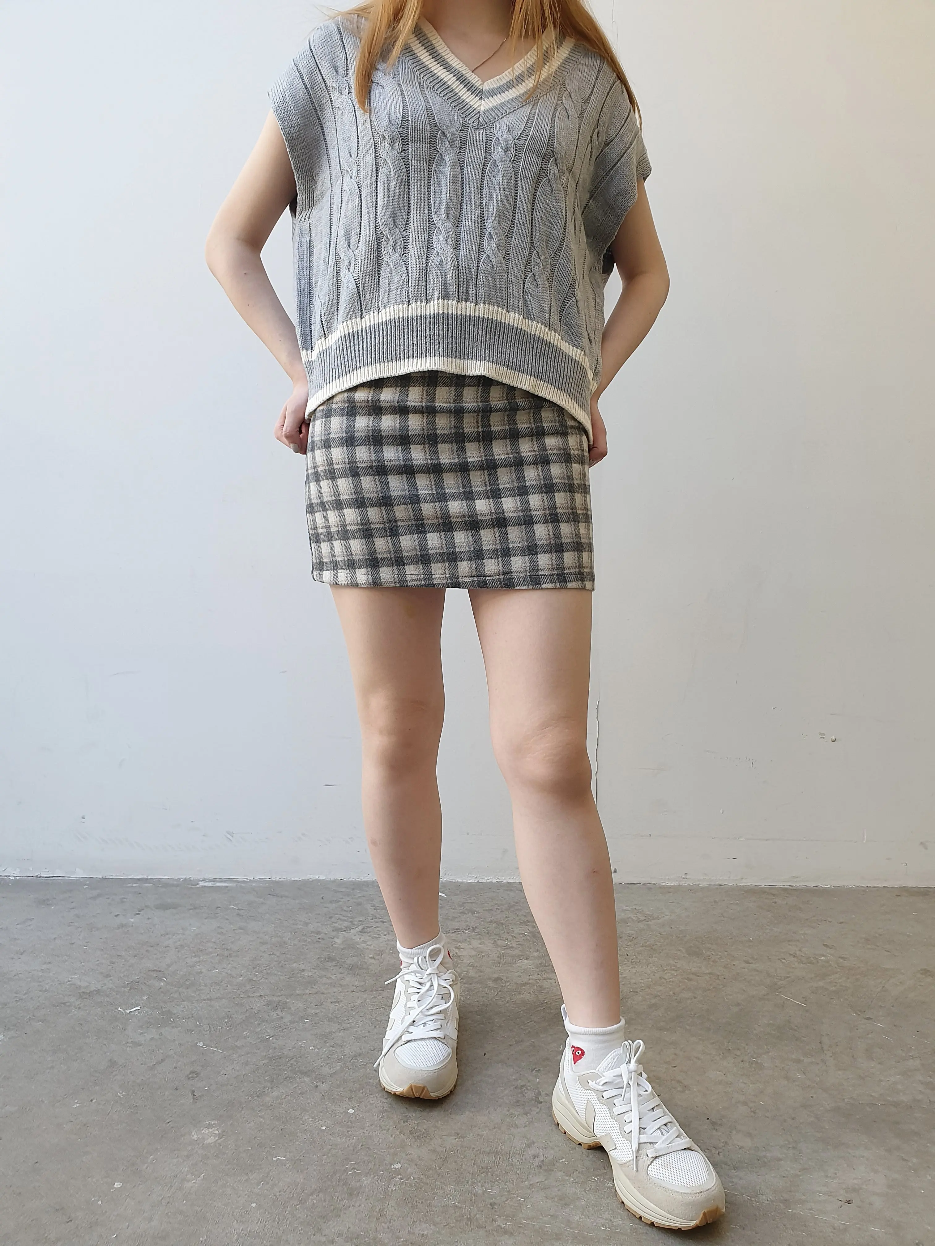 (ONLINE ONLY)PLAID PATTERN MINI SKIRT (2colors)