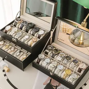 Watch display case, high-end lockable storage solution, bracelet storage box, jewelry storage box, mechanical watch display cabinet, spacious home storage box, gift box for women on Valentine's Day
