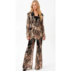 EMBROIDERED BAMBOO BLAZER JACKET