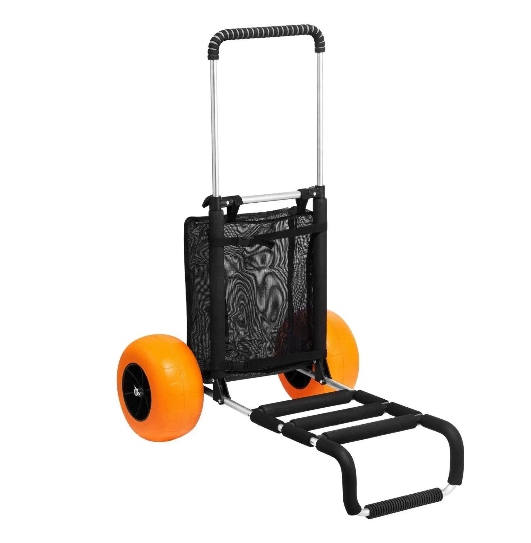 Beach Dolly with Big Wheels, Sand Cart 29.9"x15.4", 165lbs Capacity, Adjustable Handle 27-44.7", Folding Beach Cart for Sand & Outdoor Gear Default