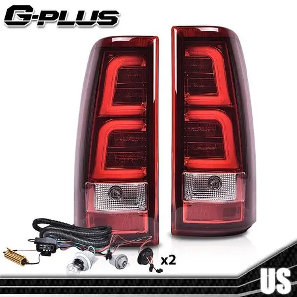 Fit For 1999-2006 Chevy Silverado RED LED Tail Lights Brake Lamps w/ Harness LH+RH 2pcs G-PLUS,car accessories Fit For 1999-2006 Chevy Silverado RED LED Tail Lights Brake Lamps w/ Harness LH+RH 2pcs G-PLUS,car accessories