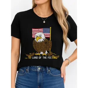 American Eagle T Shirt Black Casual Wear Personalized Unisex Women Top Summer Comfortable Breathable Short Sleeve Tee Suitable For All Outfits Made In Usa
