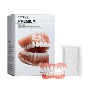 Comfortable Soft False Teeth Set, Upper and Lower Dental Appliances, Easy to Wear, Includes Storage Box, Enhances Confident Smile