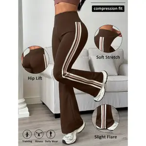 [Contrast color stripes]| Women's Casual Sports Running Flared Pants