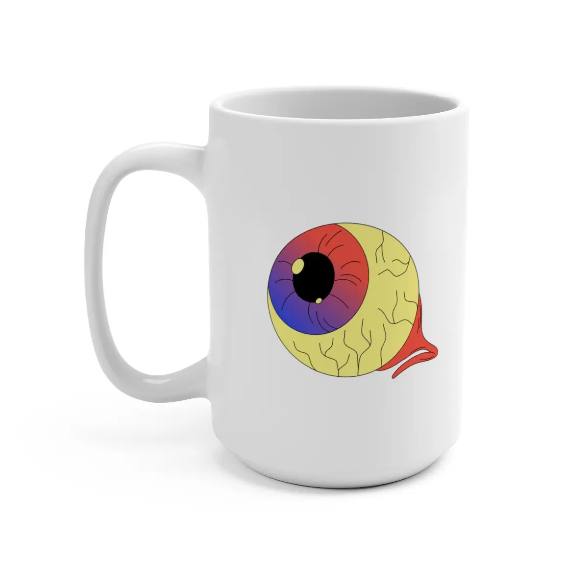 Abstract Eyeball Ceramic Mug, 15oz White Coffee Halloween Mug Drinkware