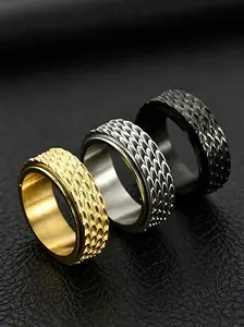 Men's Stainless Steel Dragon Scale Finger Spinner Ring, Multiple Sizes/colors Available, Stylish Snake Scale Rotating Ring, Ideal Gift for Men, Father's Day Present, Fidget Ring