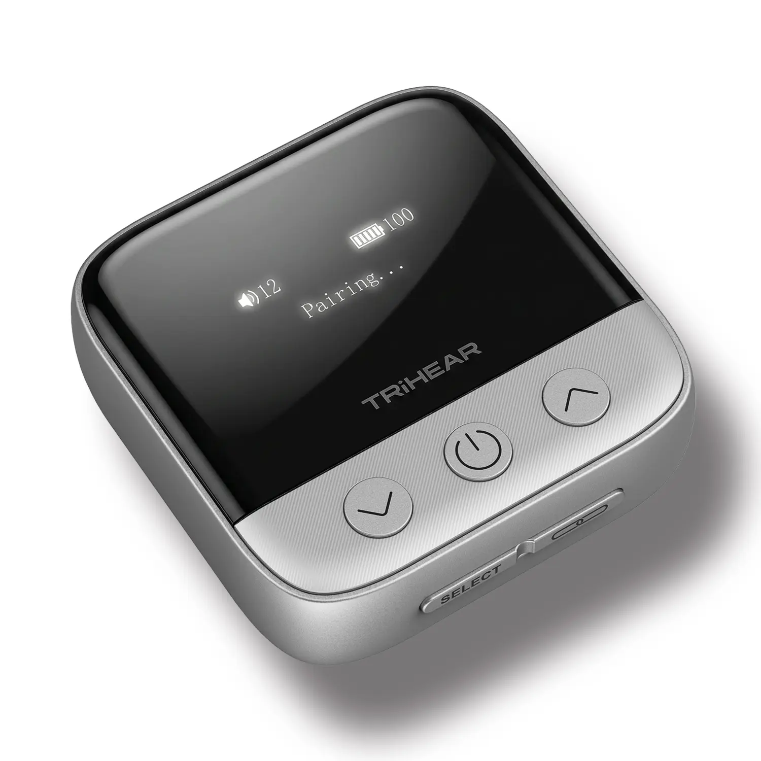 Trihear ClearTV  Bluetooth TV Streamer, Wireless Audio Adapter for Hearing Aids, Compatible with Pho & Uni Model Bluetooth hearing aids | Low-latency TV audio streaming | Built-in display | Up to 20m range
