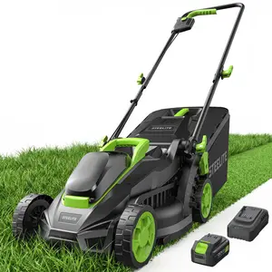 STEELITE 13 Inch Brushless Cordless Lawn Mower - Ultra-Lightweight 20V Electric Push Mower with 4.0Ah Battery and Charger Included, 5-Position Height Adjustable, 3-in-1 Mulching & Bagging, Easy Assembly for Small Urban Lawn, Garden, Yard & Farm