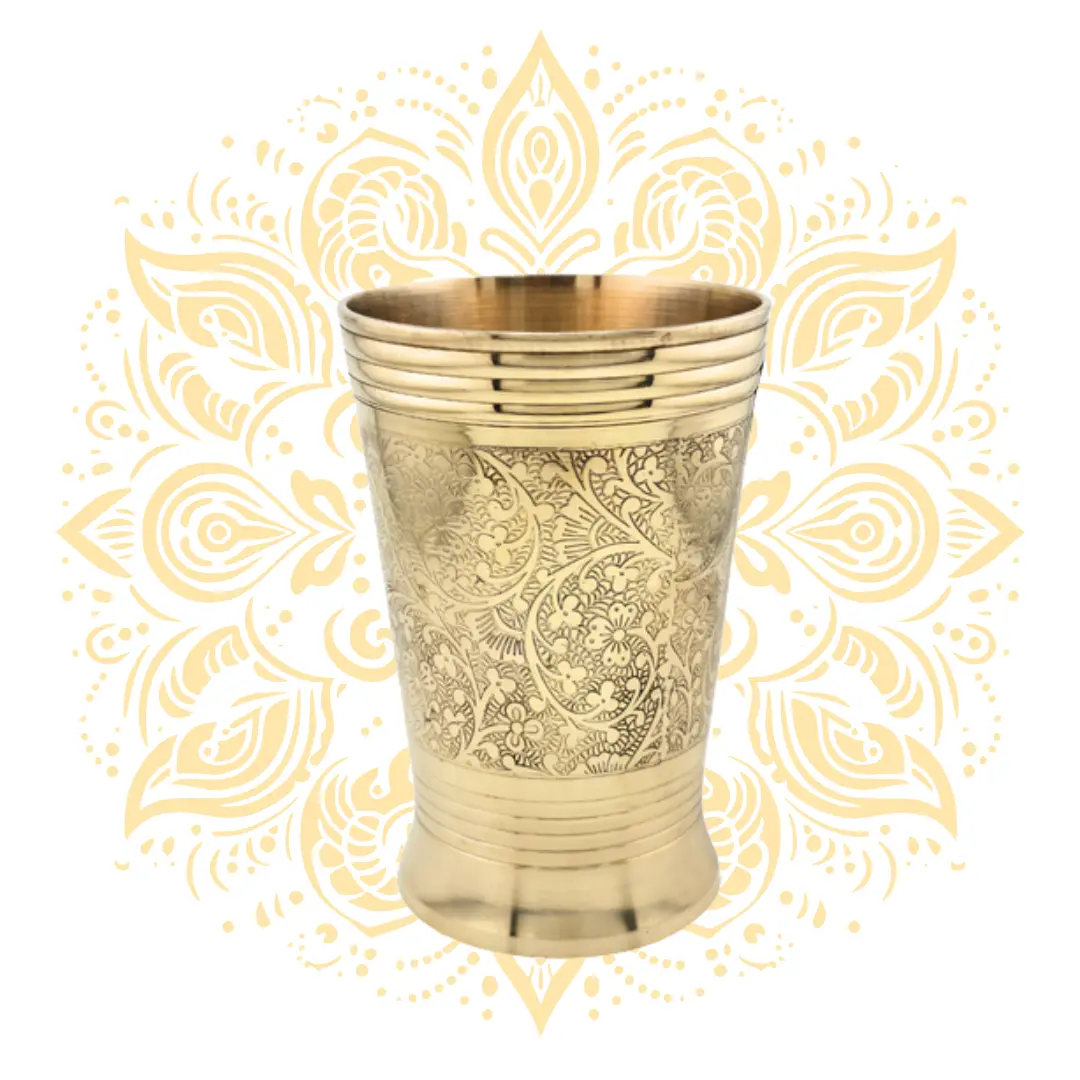 Engraved Brass Tumbler 4.25" – Traditional Drinking Cup