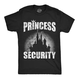 Mens Funny T Shirts Princess Security Sarcastic Graphic Novelty Tee For Men Mens Funny T Shirts Cool Vintage Fashion T-Shirt Gift Classic Menswear Novelty Tees for Guys Black -