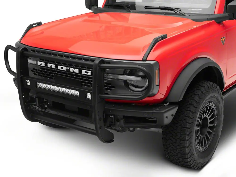 RedRock HD Modular Metal Grille Guard with LED Lights, 20-inch LED Light Bar, Heavy Duty Tubular Steel Design, Waterproof Protection, High-Quality Hardware, Easy Bolt-On Installation for 21-25 Bronco (Excluding Raptor, Ideal for Off-Road Overgrown Trails)