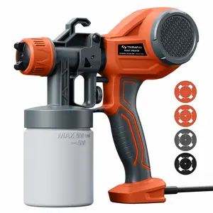 Tilswall Alien 500 HVLP Electric Spray Gun, Adjustable Width Knob, 600ml Container, 4 Nozzles, 3 Patterns, Easy to Clean – Great for Furniture, Walls, Fencing & DIY High Power Hv lps Handle Tool mom father mother gift