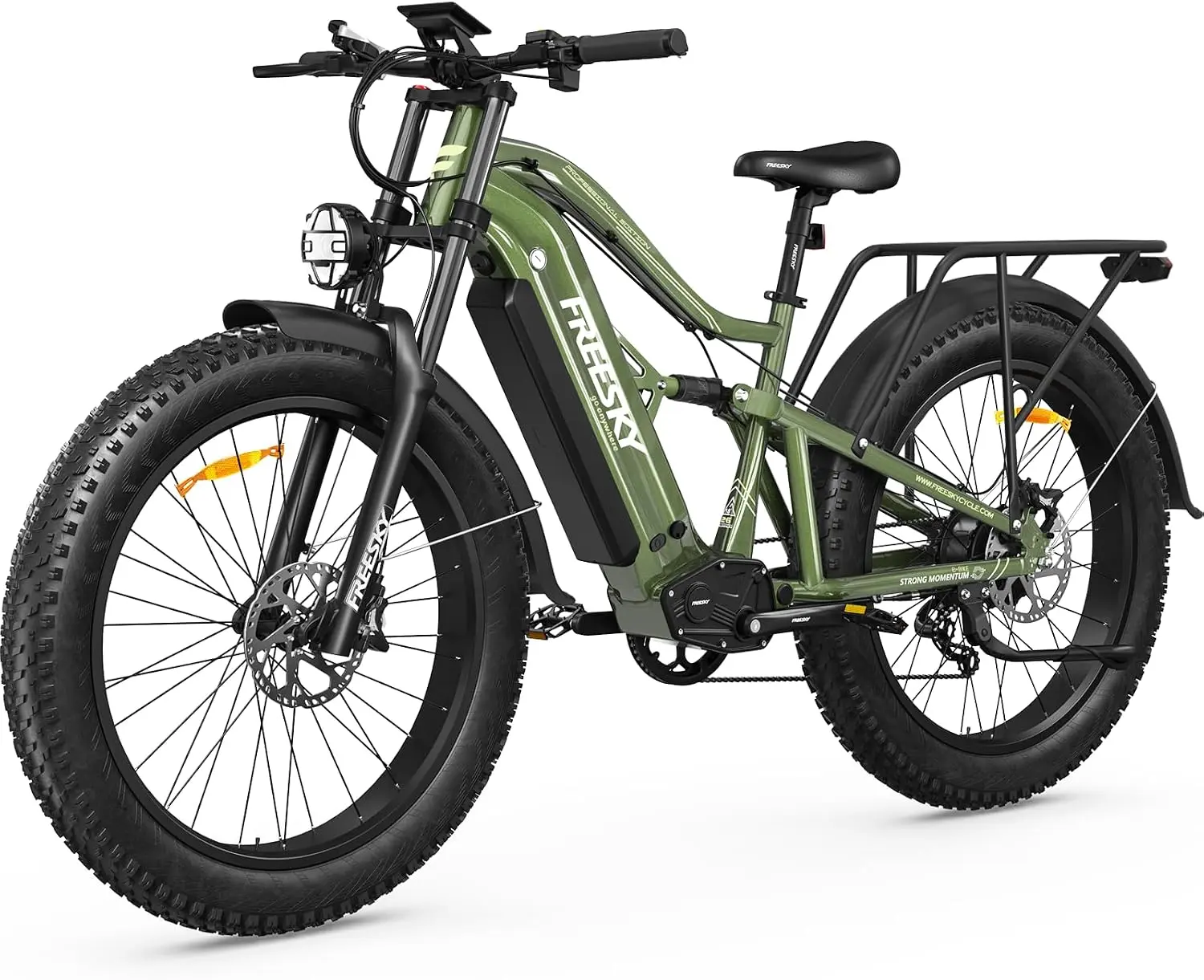 FREESKY 3500W BAFANG Motor Electric Bike for Adults, 48V 35Ah LG Cells Battery Ebike 140 Miles, 38+MPH, 26" Fat Tire Dirt All-Terrain Mountain E Bike, Full Suspension, UL 2849 Certified by TÜV