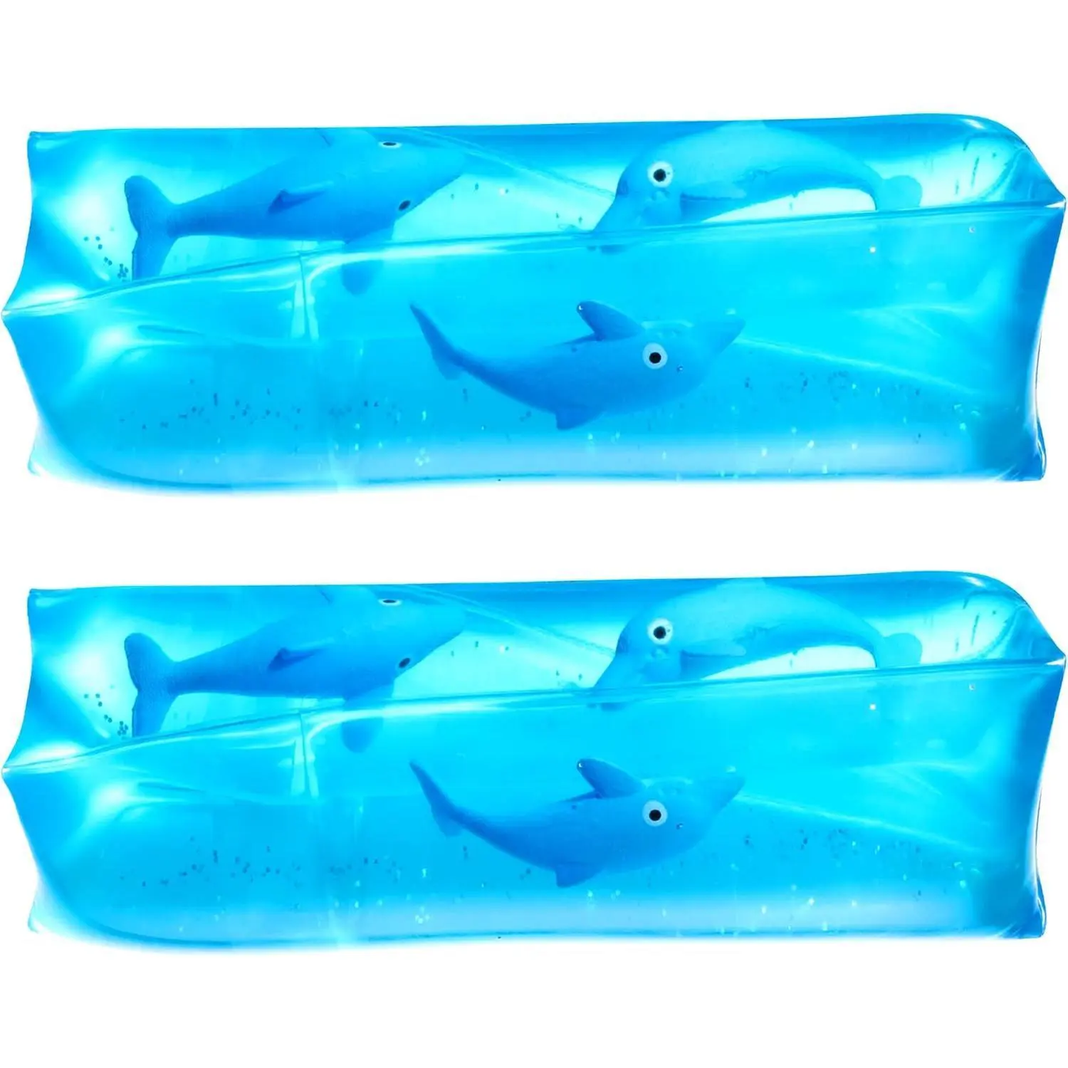 Dolphin Water Wiggler Toy - (Pack of 2) 4.75-Inch Water Snake Sensory Fidget Toys & Slippery Water Tube for Birthday Party Favor or Game Prizes for Kids