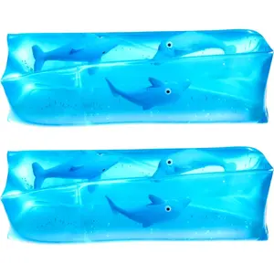 Dolphin Water Wiggler Toy - (Pack of 2) 4.75-Inch Water Snake Sensory Fidget Toys & Slippery Water Tube for Birthday Party Favor or Game Prizes for Kids