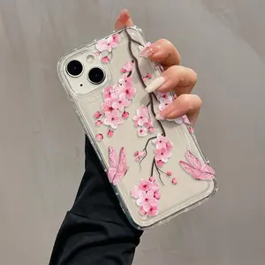 Floral Pattern Phone Case, Anti-drop Cellphone Protective Case, Total Protective Shockproof Mobile Phone Cover for iPhone, Casing