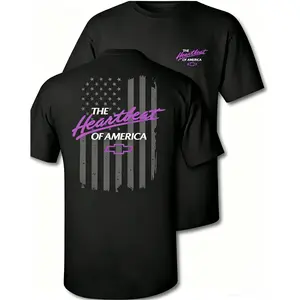 🚗[100% Cotton]Men’s Classic American Muscle Graphic Tee – "The Heartbeat Of America" fashion shirt, Soft Smooth Short-Sleeve Round Neck Top, Vintage Car Enthusiast Streetwear, Casual Racing Style Outfit, Gift for Muscle Car Lovers