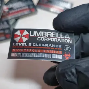 Resident Evil Umbrella Sticker 45 mm X 25 mm Silver High-quality UV print Cosplay, Laptop, Car