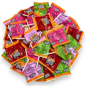 Jolly Ranchrs Flat Lollipops Bulk Assorted Flavors Green Apple, Cherry, Watermelon and Pink Lemonade lollipops - Bulk Individually Wrapped Candy for Parties & Events