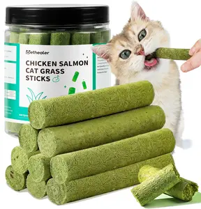 18PCS freeze-dried cat grass cat grinding teeth cat grass treat hairball removal control snack stick hair  ball oral health