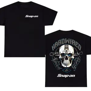 Snap-on Hardwired Skull T-Shirt – Snap-on Tools Mechanic Skull Graphic Tee, Soft Cotton Blend Shirt, Garage Speed Glory Automotive Apparel for Men & Women, Mechanic Gift Idea