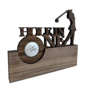Hole-in-One Golf Ball Display Trophy – Custom Wooden Keepsake