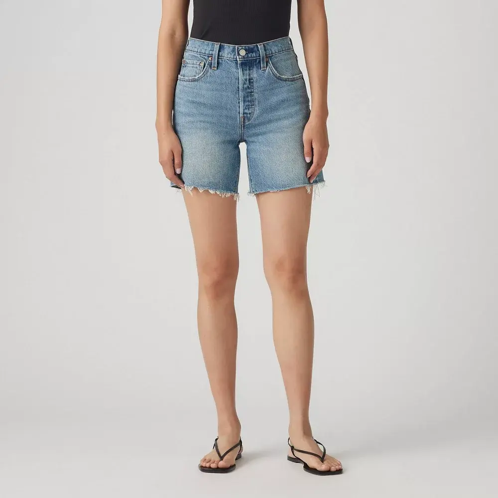 Levi's Women's 501 Mid-Thigh Shorts - Ticked & Untied 24