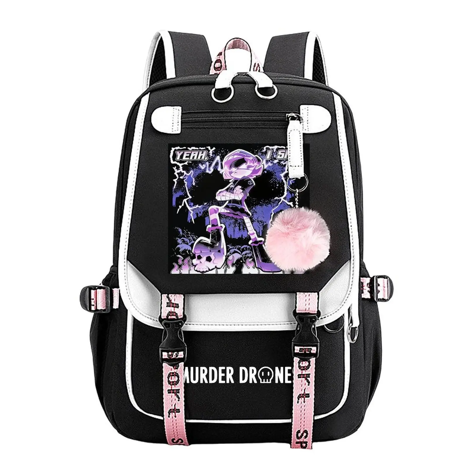 Murder Drones Trendy Youth Laptop Backpack – Large-Capacity Travel & School Bag for Commuting, Camping & Daily Use, Durable Stylish Design, Perfect Gift for Boys & Girls 11.4” × 18.1”