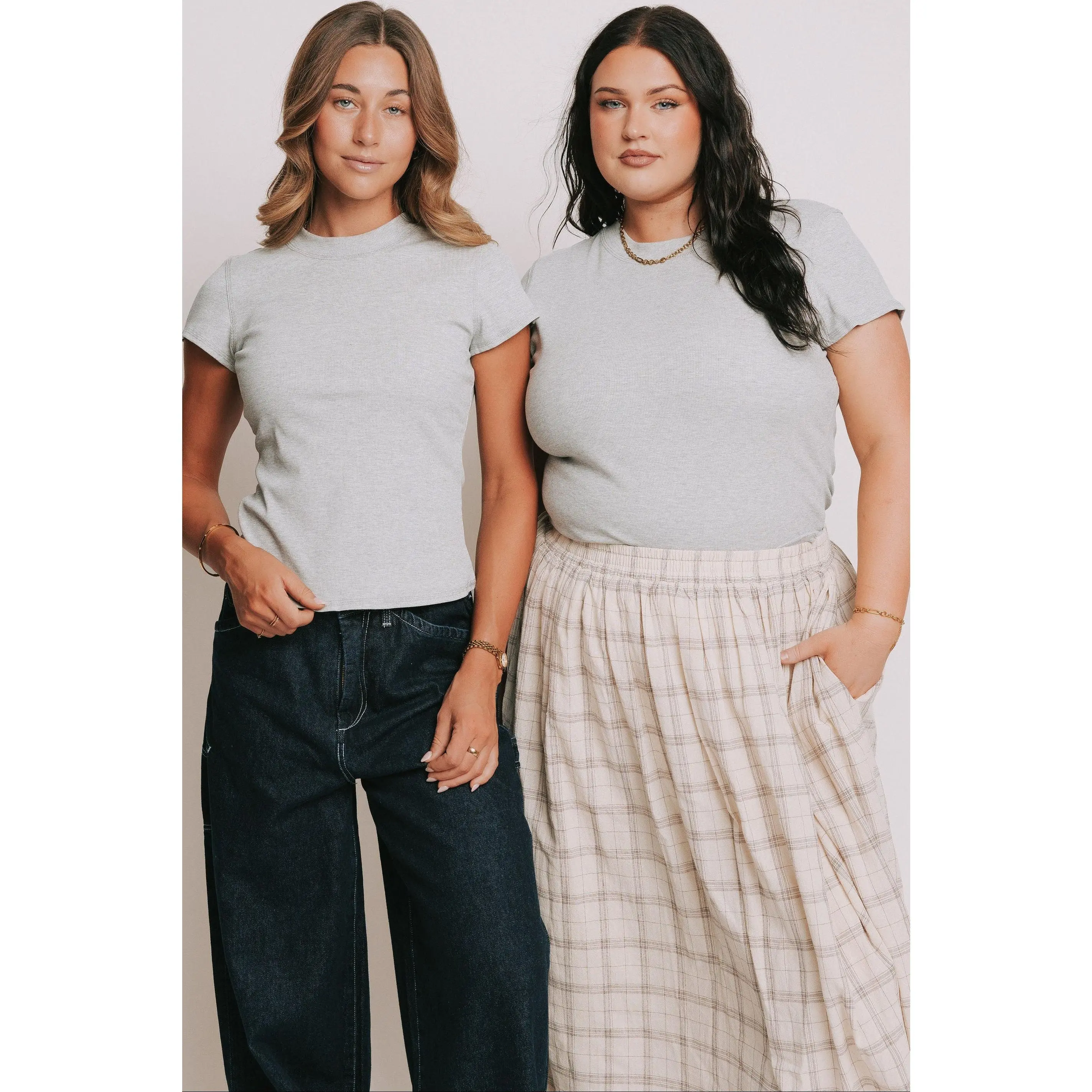 Women's Inclusive Sizing Just Say Yes Ribbed Short-Sleeve Casual Streetwear Blouse, 1-Piece Top