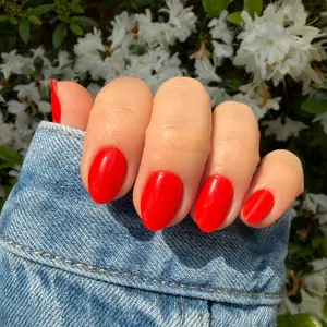 Firecracker Red UV Gel Wraps, Semi Cured Gel Nail Strips, Orange Red, Cajun Shrimp