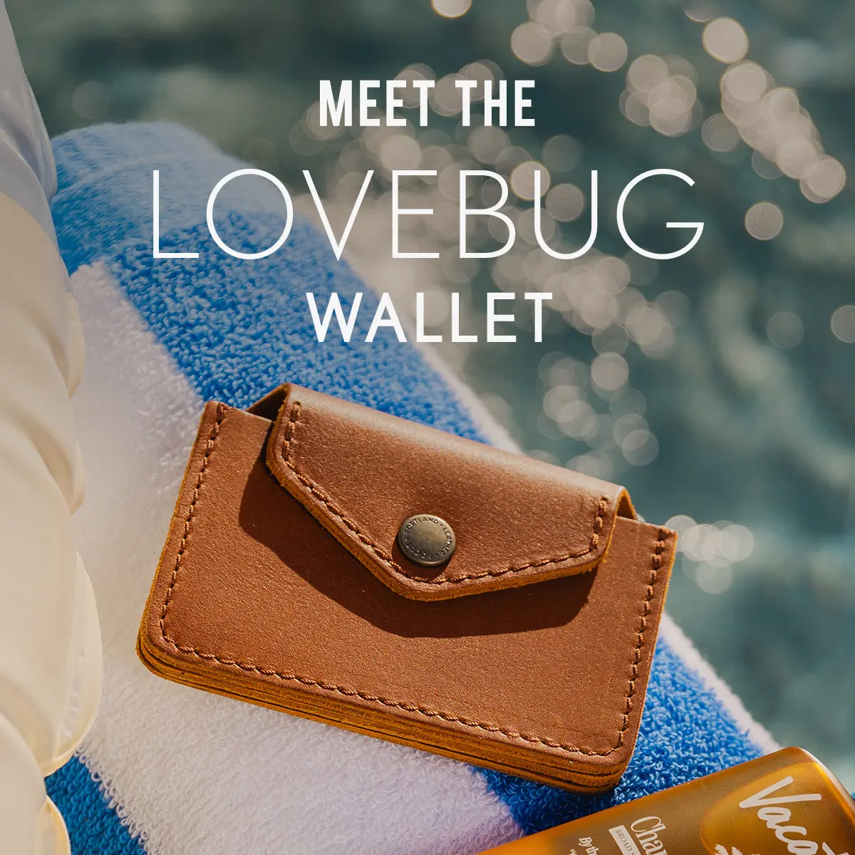 Portland Leather Lovebug Wallet - Real Leather Compact Snap Card Case