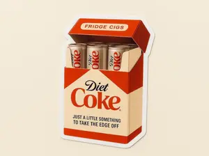Diet Coke Fridge Cig Sticker, Something To Take The Edge Off Sticker, Diet Coke Stickers, Diet Coke