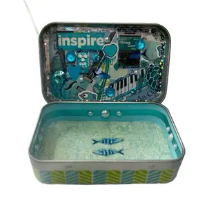 Pisces Zodiac Sign Astrology Teal Tin Wallet Container