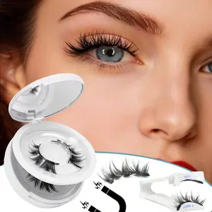 Reusable Magnetic False Eyelashes Set, 2 pairs, No Glue Needed, Includes Dedicated Applicator, Alcohol-Free Gentle Professional Eye Makeup Tool