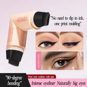 Rotating Stamp Eyeliner Pen, Waterproof Liquid Eyeliner, Smudge-Proof Black Gel Liner With Stamp Tip For Precise Winged Looks Long-Lasting Formula Beginner-Friendly Makeup Tool Eye Makeup Supplies Gifts For Women Travel Essentials