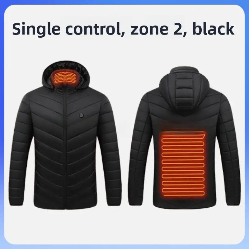 Womens Heated Jacket with Hood Winter Multi-Zone Heating Coats Windproof Thermal USB Charging Puffer Jacket Unisex