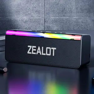 ZEALOT Portable Multifunctional Wireless Speaker, 20W Sound Quality Speaker with RGB Atmosphere Light, Desktop Bluetooth-compatible Speaker for Home & Car, Audio