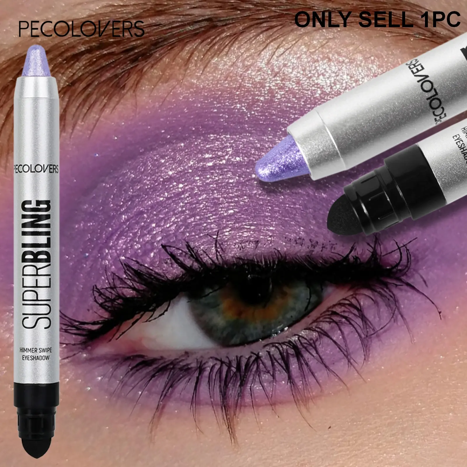 1PC Dual-ended Metallic Shimmer Eyeshadow Stick. Smooth and Easy To Apply, Waterproof and Smudge-proof. Long-lasting Shine with Great Durability. Ideal for Party & Festival Looks, A Must-have for Daily Makeup.