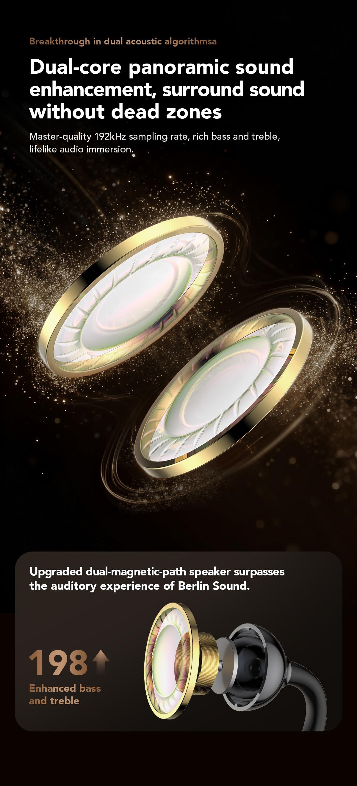 MINISO Clip On Earbuds Wireless Headphones with Bluetooth 6.0 Earphones, Stable Connection & Low Power Use, DT6.0 Pulse Directional Tech, 360° ACS Panoramic Sound, IPX5 Waterproof Audio Earbuds for Music & Calls, Comfortable for Sports