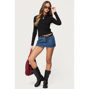 Stitched Up Denim Mini Skort